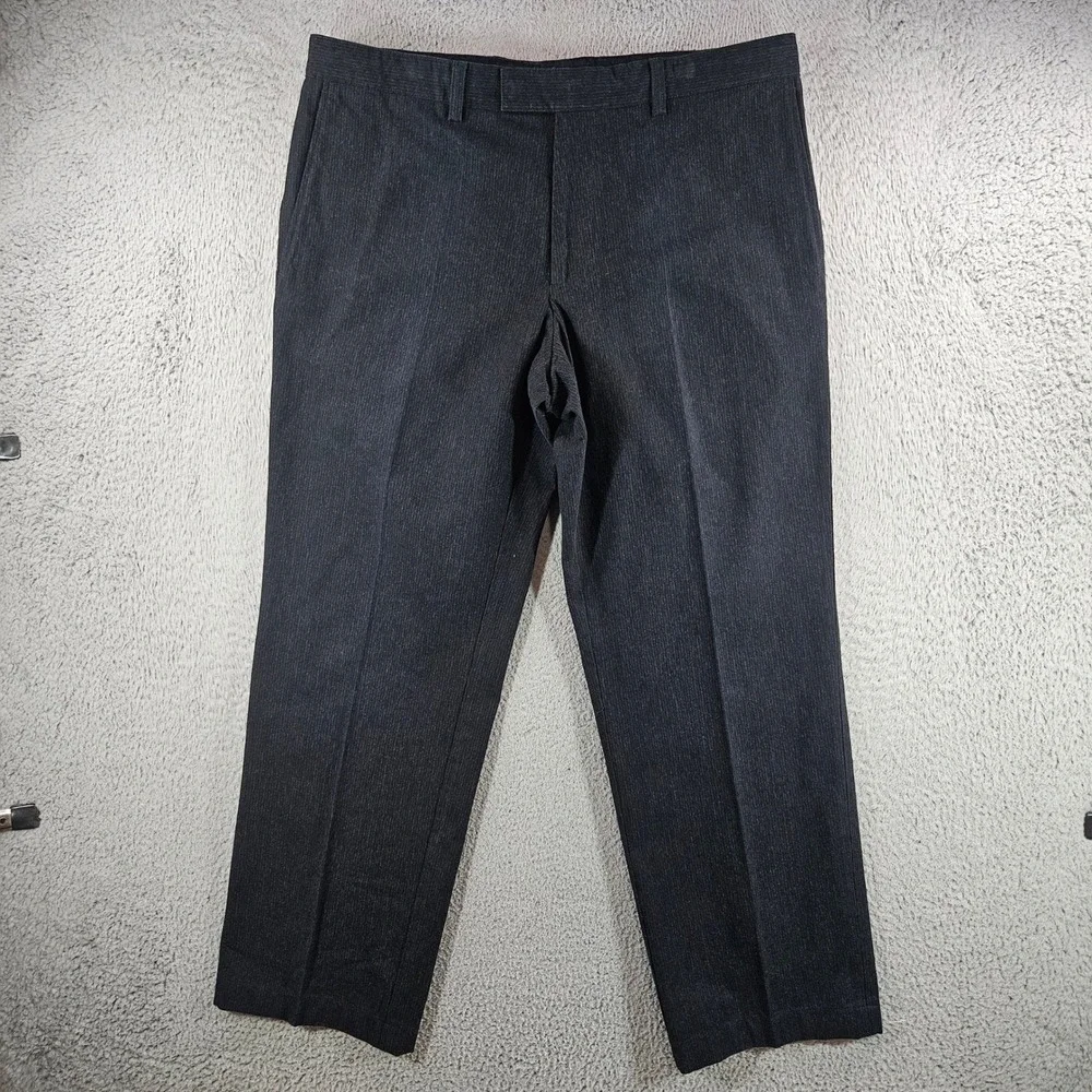 Hugo Boss‎ Chuck Mens Charcoal Grey Textured Cotton Blend Dress Pants 54 36x30